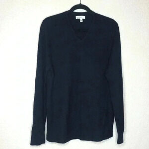 Calibrate Mens Sweater Sz Medium Navy Lightweight V Neckline Pullover